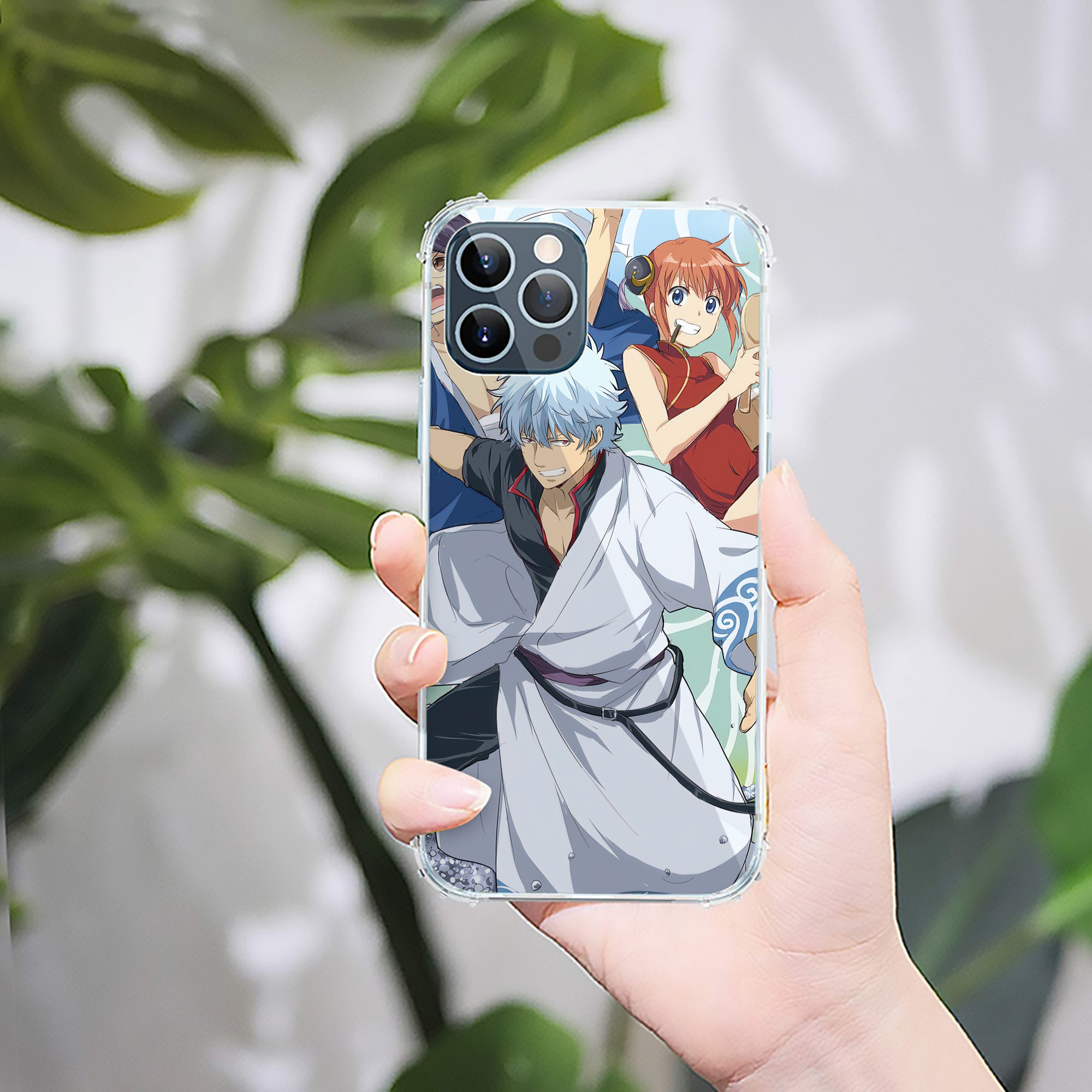 （画像用） ぎんたま 坂田銀時（さかたぎんとき） 神楽 志村新八（しむら しんぱち） GINTAMA Sakata Gintoki Kagura Shimura Shinpachi 【iPhone 12シリーズ対応】透明スマホケース（クリアソフトケース）